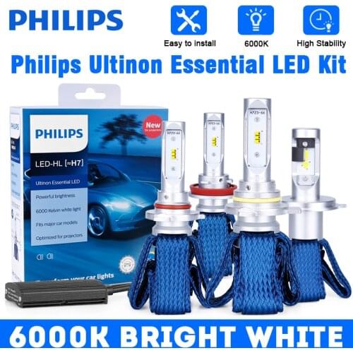LED H4 Hi/lo Philips Ultinon Essential H7 H11 9005 9006 led Automobiles 9012 HIR2 LED HB3 HB4 Fanless Headlight Auto Bulb 6500K