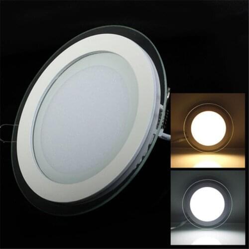 6W 9W 12W 18W Round/Square Glass LED Downlight Recessed LED Panel Light Spot Ceiling Down Light Warm/Natural/Cold White+Driver