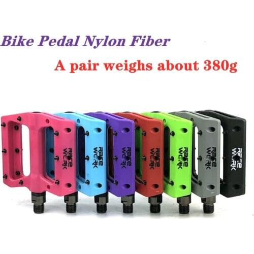 RACEWORK Mountain Bike Pedal Nylon Fiber Non-Slip 9/16 Inch Bicycle Platform Flat Pedals for Road Mountain BMX MTB Bicycle Peda
