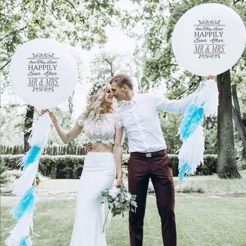 36 inch Wedding Balloon Happily Ever After MR & MRS White Latex Balloon bride and groom for Wedding Party Decoration Supplies