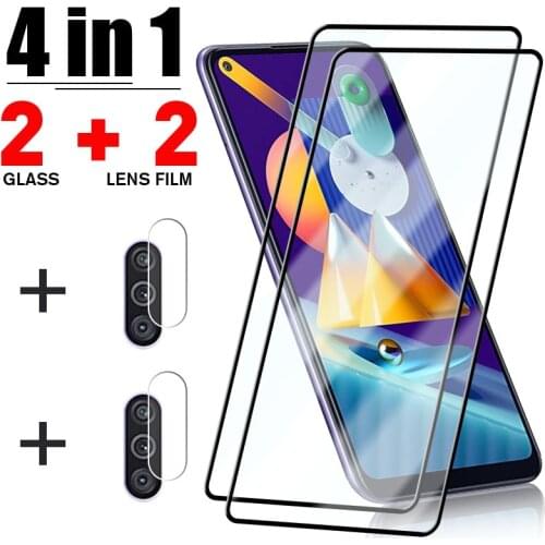 4in1 Full Coverage Protector Glass On Samsung A52 A51 A32 A72 A71 Screen Tempered Glass For Samsung A21 A21S A12 A50 M21 M31 M51