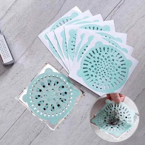 10Pcs Disposable Non-Woven Fabric Shower Bathtub Floor Hair Drain Filter Sticker Hair Stopper For Kitchen Bathroom Accessories