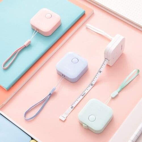 4 pcs/Lot Mini macaron color measuring tape 1.5m metric meter Imperial inch ruler Stationery Office school supplies A6811