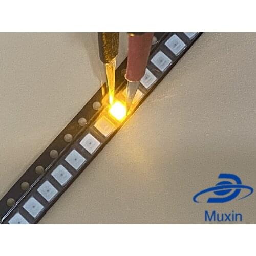 500PCS/lot SMD LED 2835 Yellow 0.2W 2.0-2.6V 580-590NM PLCC-2 SMD/SMT 2V 3.5*2.8*0.8MM 60Ma 3528 2835 led