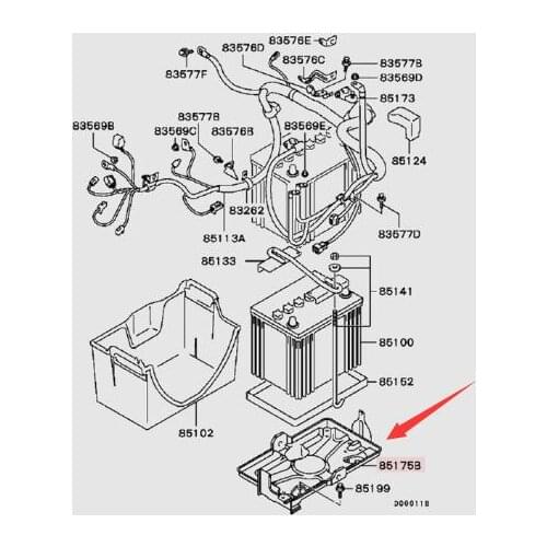 Battery compartment for pajero v73 battery cover for MONTERO holder for V75 V77 V93 V97 V87 v98 4M41 8201A086 MR440935