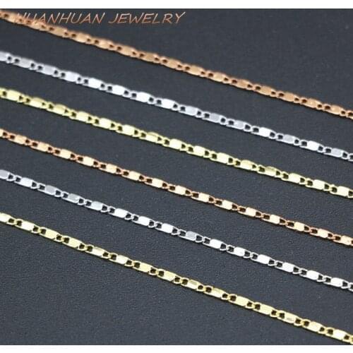 Elegant Jewelry 0.5x1.5mm Chain Stainless Steel Necklace Women Copper Link Chains Chokers Christmas Party Jewelry 18inch B3372