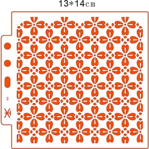 Flowers plastic mold shield DIY cake scrapbook stencils hollow Embellishments printing lace ruler Valentines Day