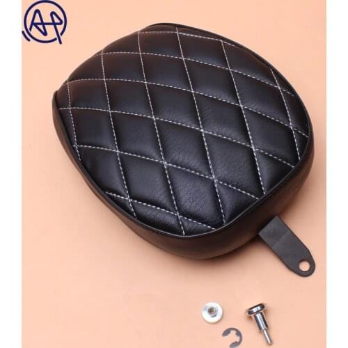 Black Motorcycle Diamond Passenger Rear Seat Pad Leather Pillow for Harley Sportster XL 1200 883 72 48 2010-2015