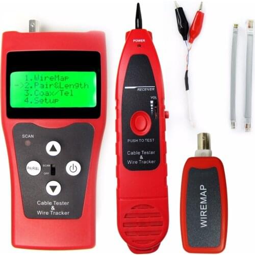 Digital LAN Network Cable Tracker Tester Hunts 5E 6E Telephone Wire Sorting Coax Cable Length Multipurpose Ethernet Tester