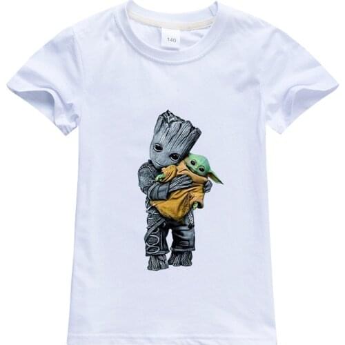 Kids T Shirt Disney The Mandalorian Movie Figures Baby Yoda Groot Printing Clothing Girls Boys Clothes Tops Infant Toddler Tees