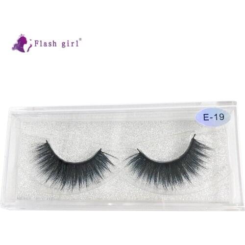 Flash girl newest E19 19 Styles 1 pairs colorful fluffy and soft 3D Mink Eyelash custom Private Label