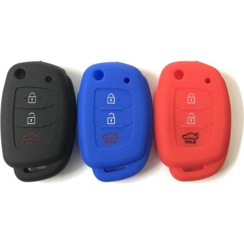 Silicone Car Key Case For Hyundai Elantra Tucson i40 i20 i10 iX35 iX45 Creta Santa fe H-1 Cover Keyless Remote Fob 3 Button