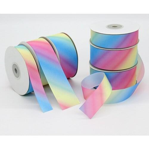 Grosgrain Ribbon Gradient Gradual Color Wedding Party Decoration Apprel Sewing DIY Hair Bows Accessory