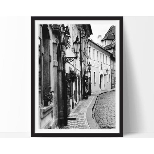 London City Street Scenery Wall Art Black White Posters and Prints Canvas Painting on The Wall Pictures for Living Room Decor