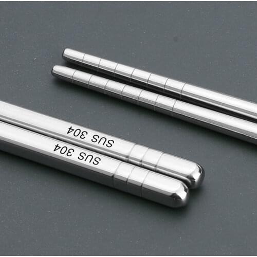 Stainless Steel Chinese Chopsticks Non-Slip Healthy Light Weight Reusable Japanese Korean Chopstick for Sushi Food Tableware