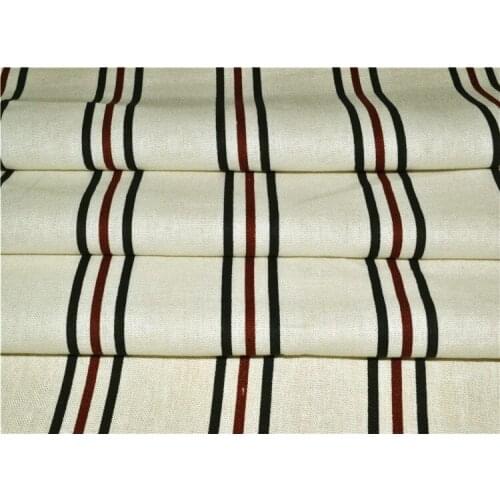 Contracted leisure Bai Sehong natural hemp fabrics suit black and white stripe shirt pants suit / 1 m