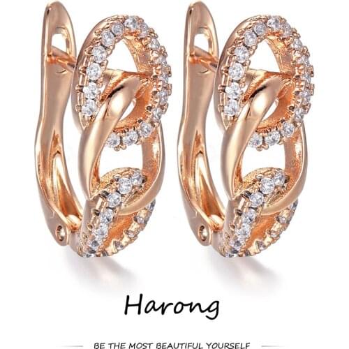 Copper Metal Earrings Natural Crystal Zircon Female Cute Aesthetic Jewelry Accessories Stud Earrings New Gift For Woman Girl