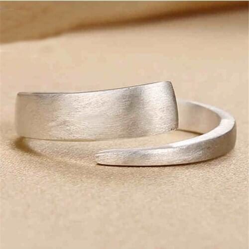 Fashion 925 Sterling Silver Circle Open Rings For Women Simple Style Lady Prevent Allergy Sterling-silver-jewelry