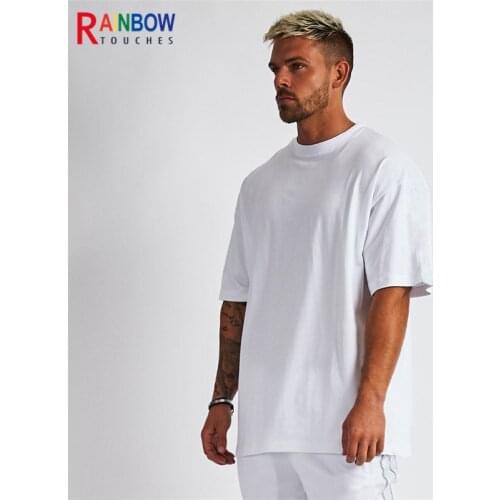 Rainbowtouches Mens T-Shirt Pure Cotton Elastic Breathable Solid Color Fashionable Joker Tops Men Clothes Most People Choose