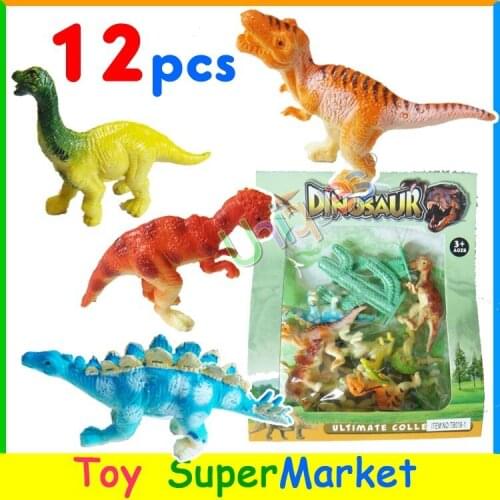 12pcs Toy Set Jurassic Dinosaurs Play Model Plastic Animal Dragon Best Gift for Boy World Action Toy Figure T-REX