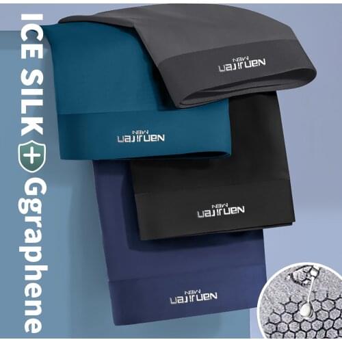 Underwear Men Boxer Briefs Mens Panties Ice Silk Breathable Comfortable Soft Boxershorts Long Calzoncillos Calecon Homme Boxer