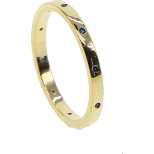 New bezel cz stone Simple gold color ring engagement delicate finger rings minimal thin dainty women top quality jewelry