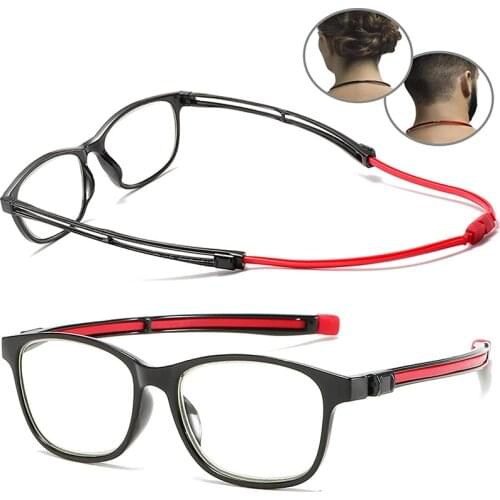 Hanging Neck Reading Glasses Men Women Magnet Anti-blue Light Magnetic Presbyopic Glasses Adjustable Portable