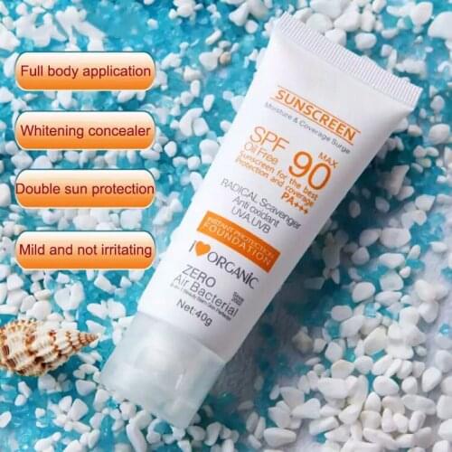 Face Body Sunblock Whiten Cream Waterproof Long Lasting SPF90 Protetor Solar Sunscreen Face Sun Lotion Skin Protective Cream 40g
