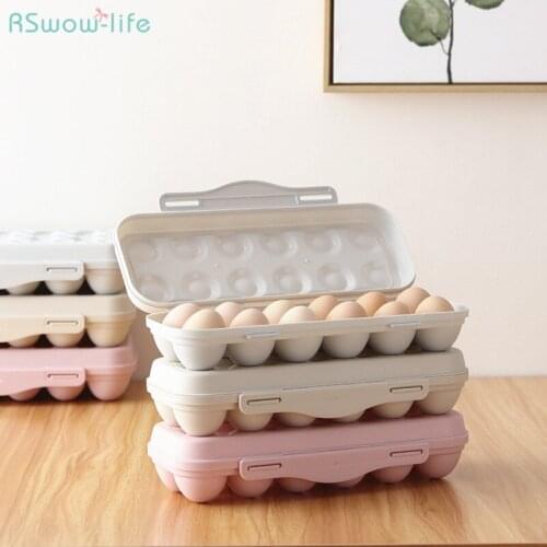 Plastic PP Foldable Egg Box Kitchen Refrigerator Organizer Containers 12-Grid 18 Grids Fresh-Keeping Box Kitchenwares Supplies