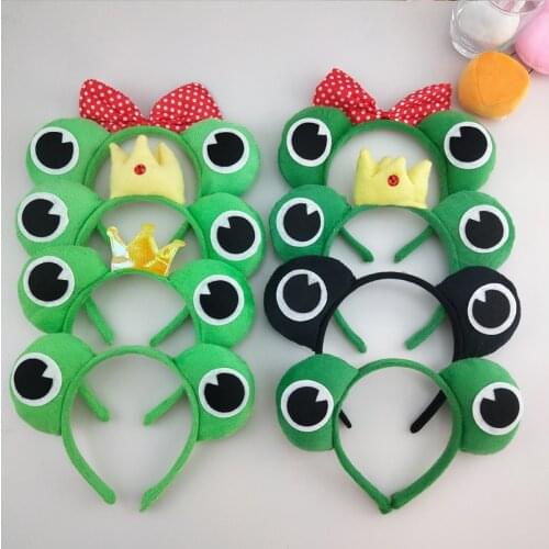 Halloween Animal Green Frog Headband Kids Birthday Gift Cosplay Hair Wear Costume Party Headwear Hairband Christmas Props