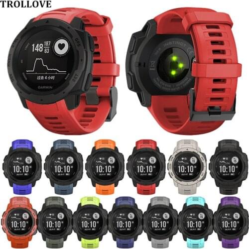 Silicone Sport Band Quick Release Replacement Watch Band for Garmin Instinct Soft Wristband Wrist Strap