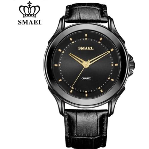 SMAEL Brand Luxury Men Business Quartz Watch Fashion Leather Waterproof Analog Clock Mens Watches Wristwatch Relogio Masculino