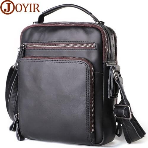 JOYIR Genuine Leather Men Shoulder Bag Crossbody Bags for Men High Quality Flap Handbags Small Messenger Bag for 9.7" iPad Male