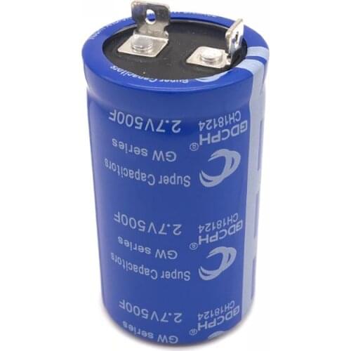 2.7V 500F Super Capacitor 35 x 62mm High Frequency Low ESR Electric Farad Ultracapacitor for Car Power Supply Automotive J0PB