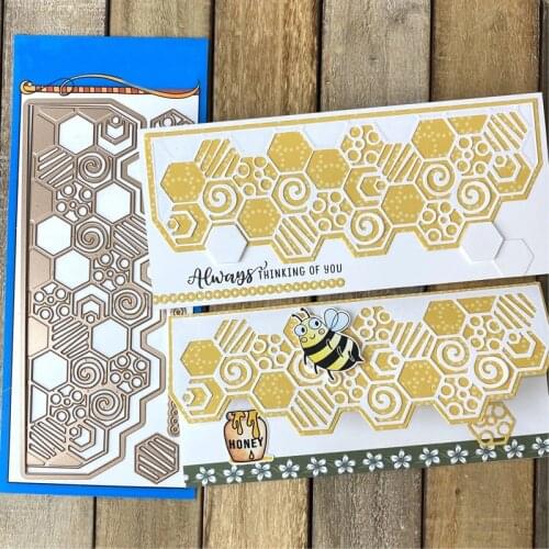 Slim Bee Honeycomb Metal Cutting Dies for DIY Scrapbooking Paper Cards Crafts Making 2020 New Diecut
