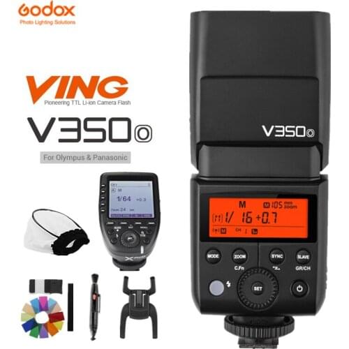 In stock GODOX Mini V350O TTL HSS 1/8000s GN36 2.4G Wireless Li-ion Flash Speedlite XPro-O Triggers For Olympus Panasonic Camera
