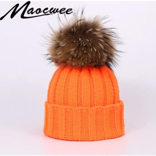 Crochet Knitted Hat Caps Girl Wool Fur Bobble Ball Pompom Beanie Hat for Winter Skullies Warm Gravity Falls Cap Female