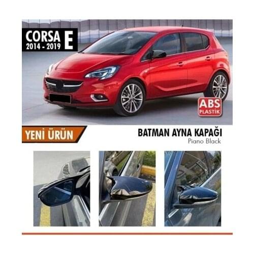 Bat Mirror Cover Piano Black For Opel Corsa E Abs 2014-2019 From Quality Product Full Harmony 1 Suit 2 Piece (Right and Left)