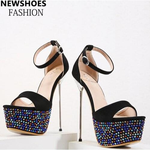 2021 New Sandals Summer shoes Sexy Women High Heels Fashion Stripper Shoes Party Pumps Women Platform Bling Crystal Sandals