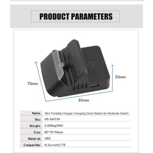 1pc.Replace for Nintend Switch Dock. Portable Switch Docking Station. HDMI TV Adapter Multi-Angle Adjustable Cradle Base