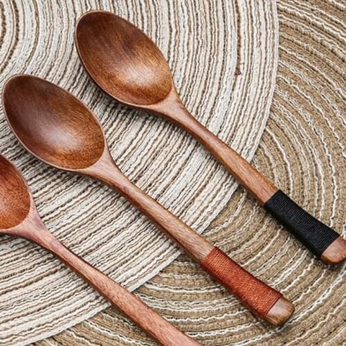 10Pcs Lot Wooden Spoon Bamboo Kitchen Cooking Utensil Tool Soup Teaspoon Catering Kids Spoon kitchenware for Rice Soup