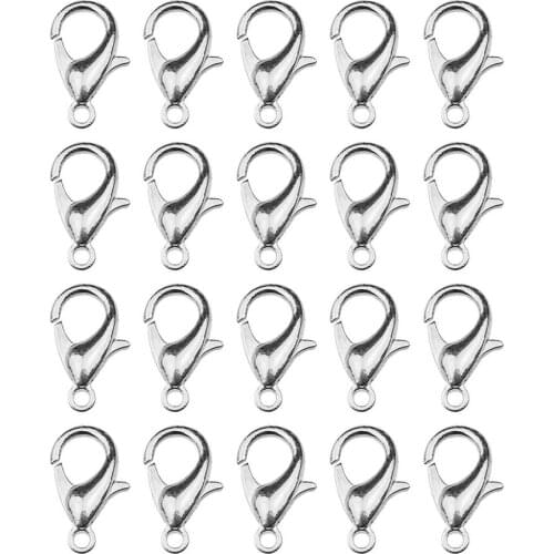 NEW HOT 100PCS 12x7mm Metal Alloy Lobster Claw Clasps Alloy Lobster Clasp Hooks For Necklace&Bracelet Chain DIY