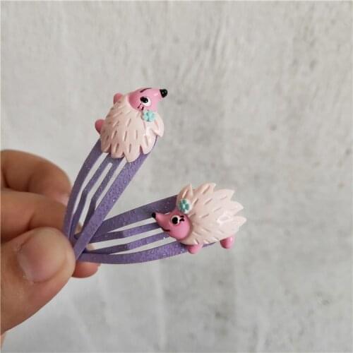 2 PCS New Cartoon Cute Hedgehog BB Clips Girls Hair Accessories Kids Hairpins Children Headwear Baby Hair Clips Headdress
