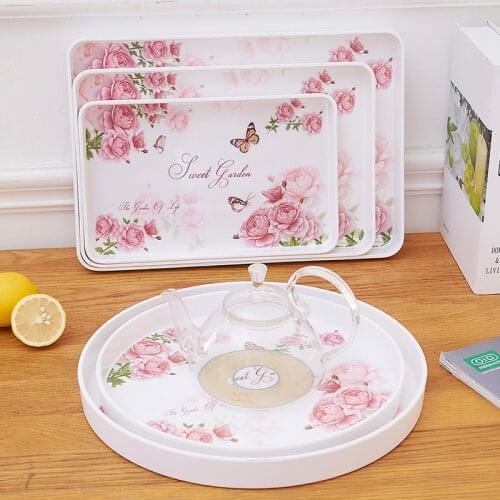 39cm,35cm,30cm round dish plate Square Trays for Party/Hotel/Home Dinner Plate Dish for Snacks Fruit Milk