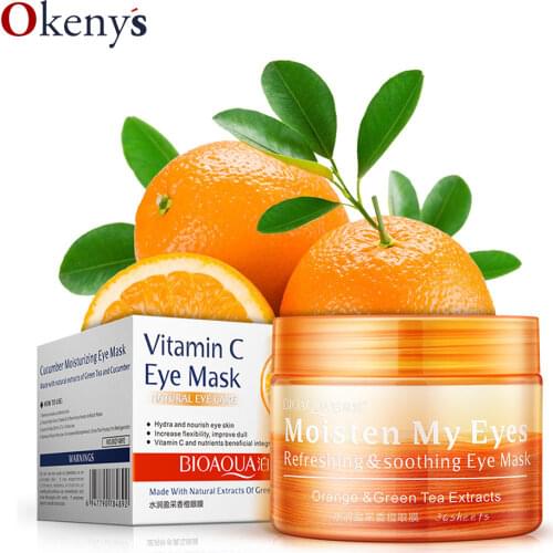 80g/36pcs Orange Vitamin C Eyes Masks Liquid Moisturizing Whitening Eye Patches Dark Circle Remove Anti Wrinkle Sleep Masks