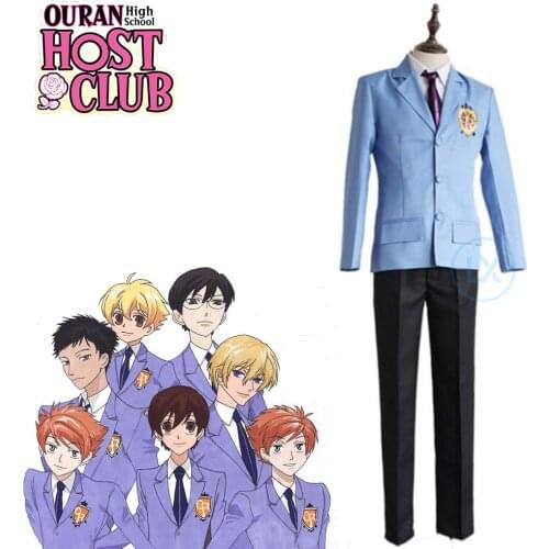 Anime Ouran High School Host Club Cosplay Costume School Uniform for Women and Men