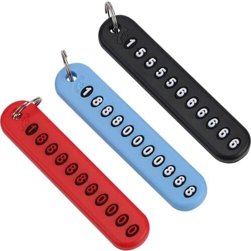Anti-lost Auto Vehicle Phone Number Card Keyring Phone Number Plate Car Keychain Interior Accessories