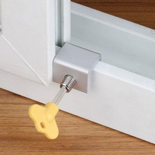 Aluminum Alloy Door Screen Window Lock Stopper Sliding Window Anti-theft Door Protective Lock Baby Child Pet Safety Lock Buckle