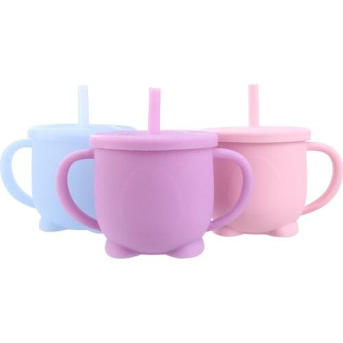 Baby Feeding Cups Baby Learning Baby Drinkware silicone Sippy Cups For Toddlers & Kids With Silicone Sippy Cup Lids Solid