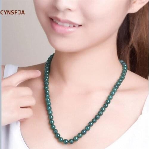 CYNSFJA Real Rare Certified Natural Grade A Emerald Jade Womens Lucky Amulets Jade Necklace Ice Green High Quality Elegant Gift